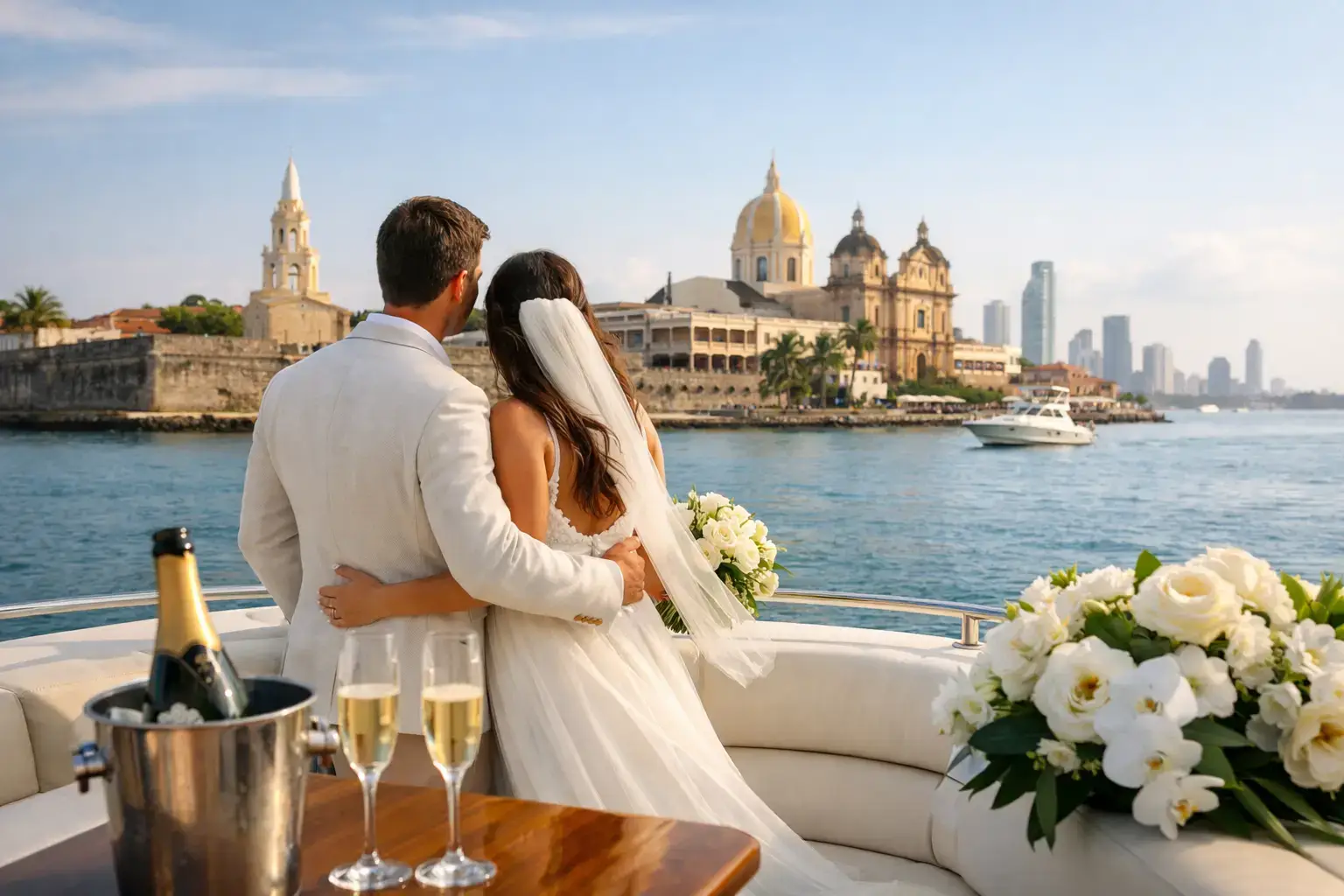 Destination Wedding Boat Charter in Cartagena